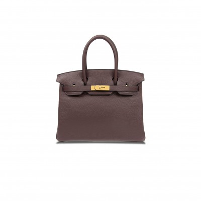 HERMES BIRKIN 25 TOGO LEATHER CERAMIC COLOR HIGH-END LUXURY GOLD BUCKLE HANDBAG BK300GTCGP5297 (25*20*13cm)